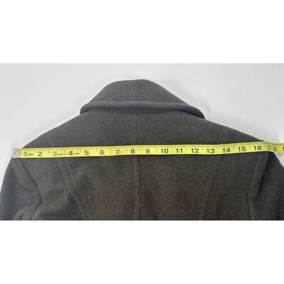 Croft Barrow Wool Peacoat Jacket Womens Medium Army Green Lined Winter Military - Picture 10 of 12